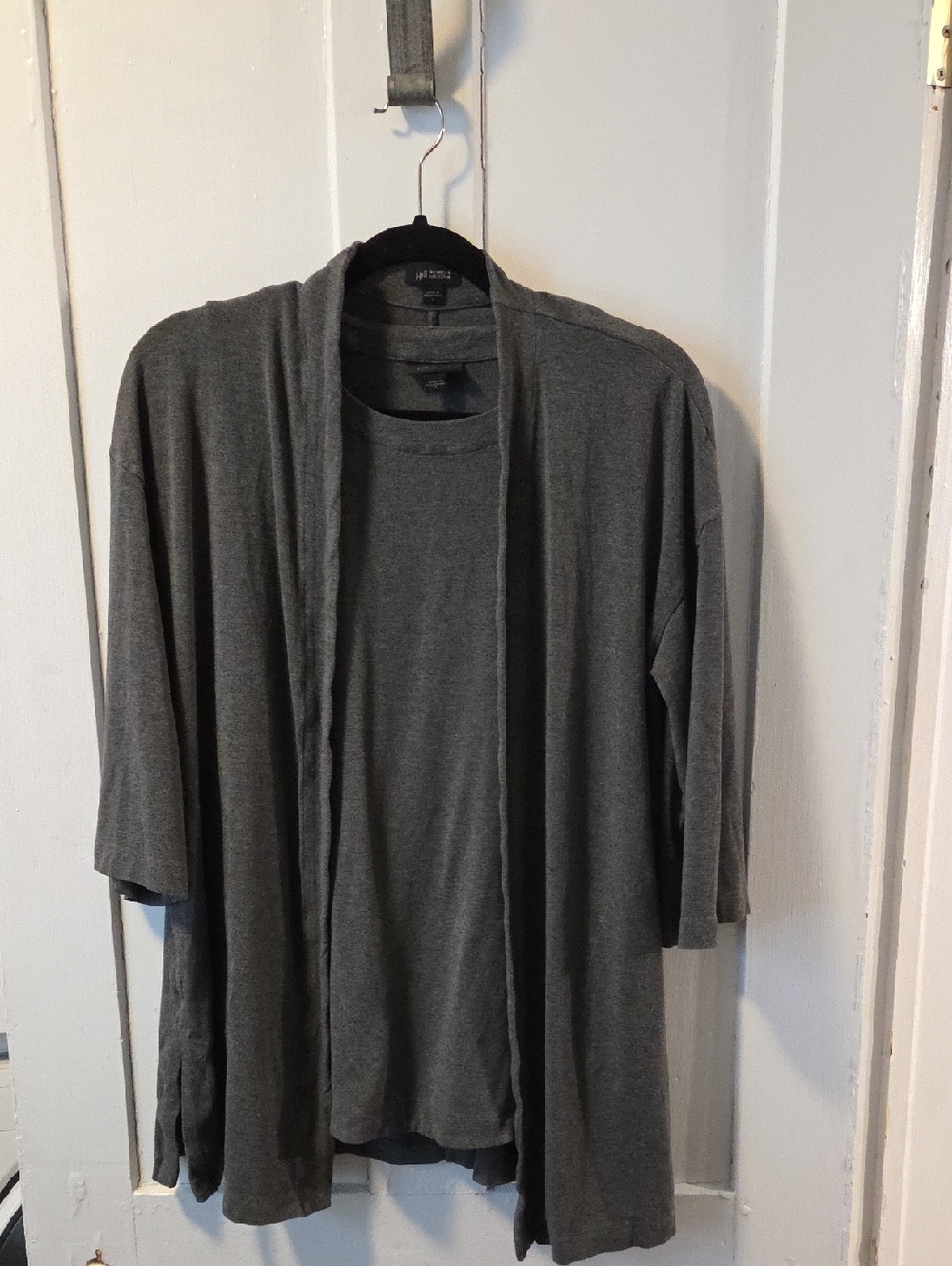 Lightweight Open-Front Gray Cardigan